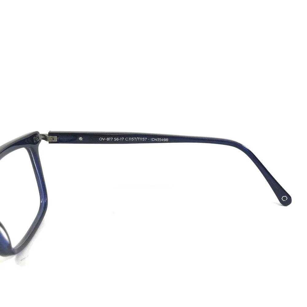 O-SIX Eyeglasses Frames OV-817 C.1157/T1157 Blue Rectangle Full Rim 56-17-135